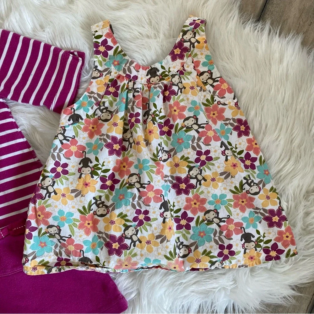 Gymboree Pink and White Sundress Casual 3/4 Sleeve